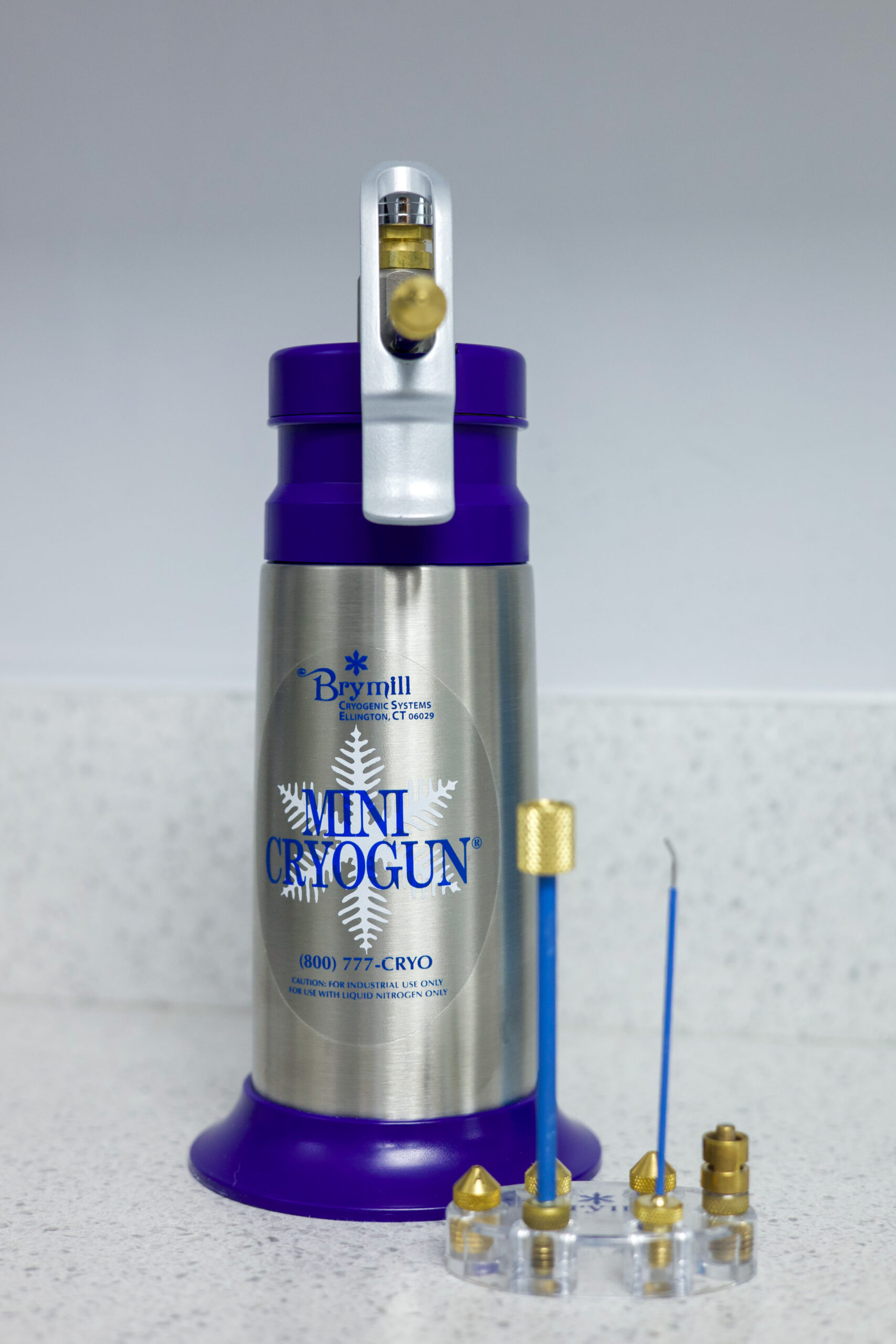Cryotherapy device used at Miller Pets Animal Hospital to remove skin lesions